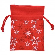 1 Petit Sac Cadeau Flocon de Neige Rouge - 13 cm