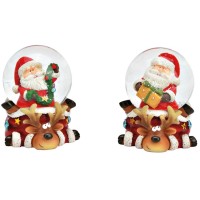 Boule  Neige  Pre Nol sur socle lan