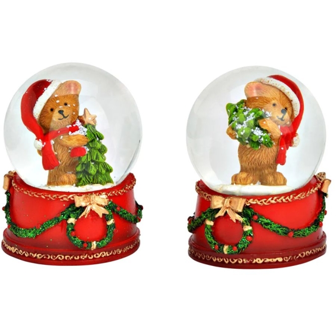 Boule  Neige  Ours avec Bonnet de Nol 