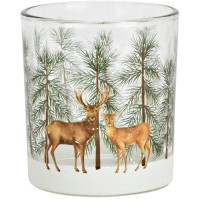 Photophore  Nol Dcor Cerf en Verre