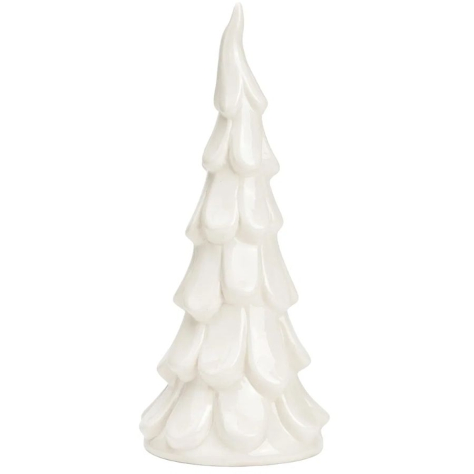 Dcoration de Nol  Sapin en Cramique Blanc  24 cm 