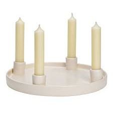 Couronne de l Avent  Bougeoir en Faence Blanc 