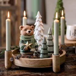 Couronne de l Avent  En Bois de Manguier Naturel. n1