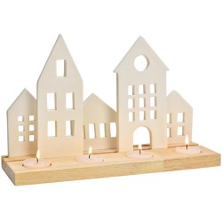 Arrangement de l Avent Blanc  Maisons en Porcelaine et Bois. n1