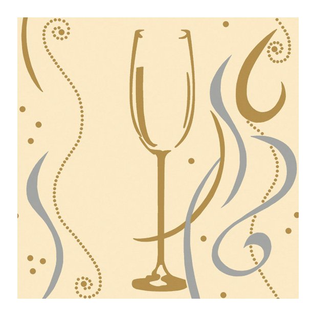 20 Serviettes Fltes  champagne Medium 