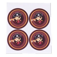 12 Dcors Pirate Fille pour Boule 5 cm