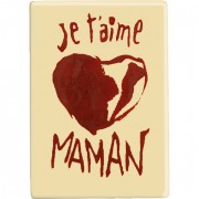1 Plaquette Je t'aime Maman Coeur Rouge ( 6,1 cm) - Chocolat Blanc