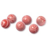 6 Boules Creuses Rose 3D (2,6 cm) - Chocolat
