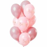Bouquet 12 Ballons Happy Birthday Rose Blush
