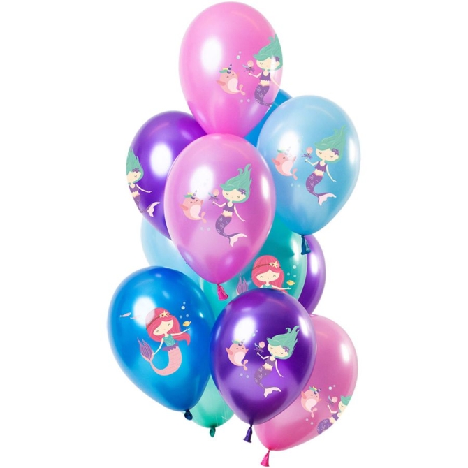 Bouquet 12 Ballons Sirène Métallique 