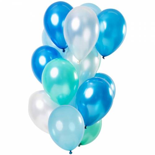 Bouquet 15 Ballons Bleu Azur Metallique Pour L Anniversaire De Votre Enfant Annikids