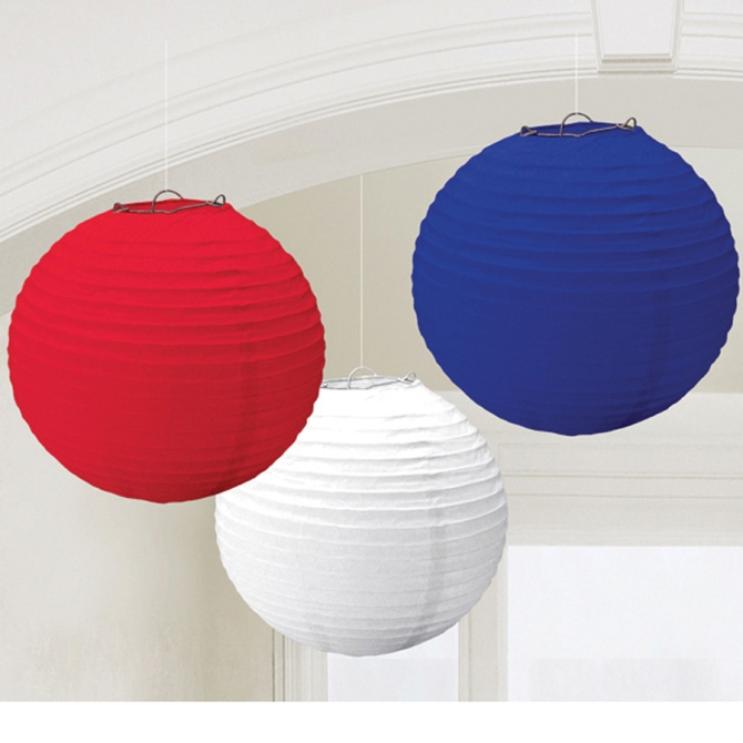 Lanternes Boules japonaises Tricolores 