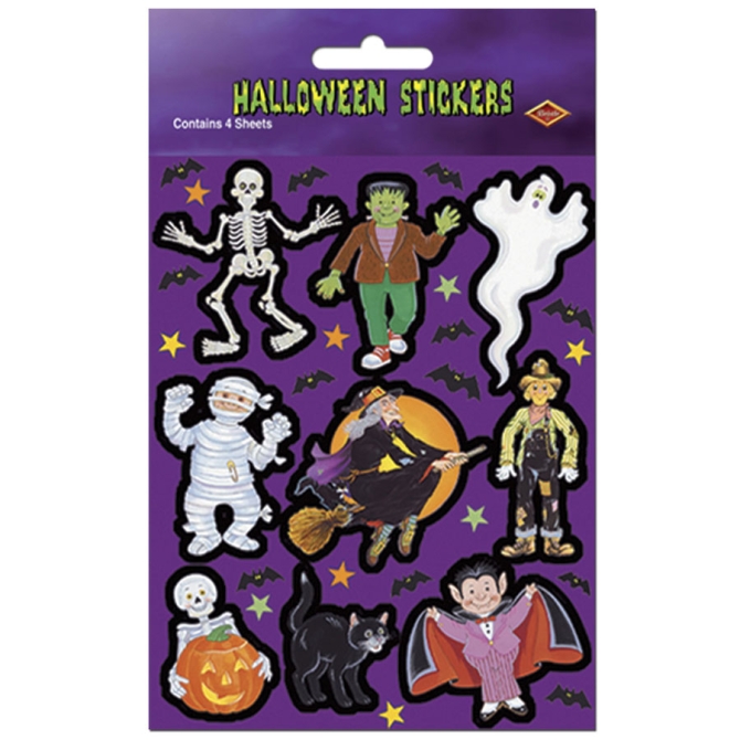 4 Planches de Stickers Halloween 