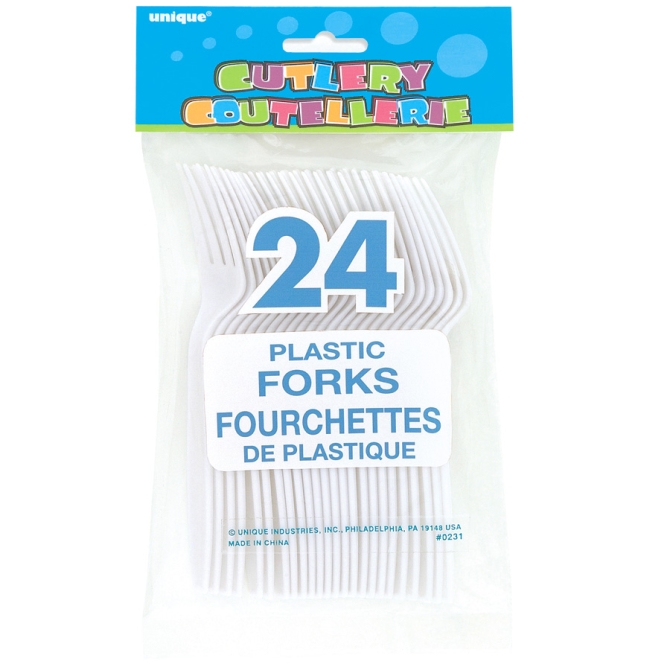 24 Fourchettes Blanches 