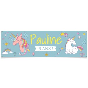 Bannire  personnaliser - Licorne Rainbow