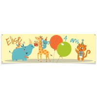 Bannire  personnaliser - Girafe Happy Birthday