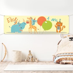 Bannire  personnaliser - Girafe Happy Birthday. n1