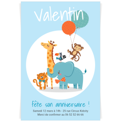 Invitation  personnaliser - Jungle Happy Birthday. n2