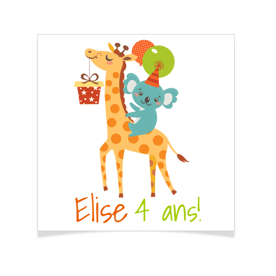 8 Tatouages  personnaliser - Girafe Happy 