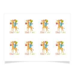 8 Tatouages à personnaliser - Girafe Happy. n°2