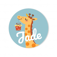 Badge  personnaliser - Girafe Happy Birthday