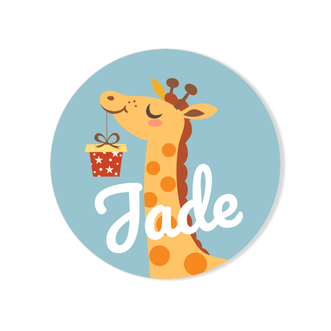 Badge  personnaliser - Girafe Happy Birthday 