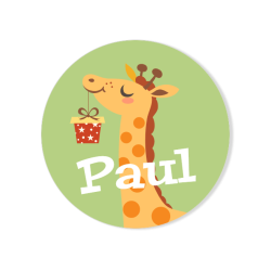 Badge  personnaliser - Girafe Happy Birthday. n2
