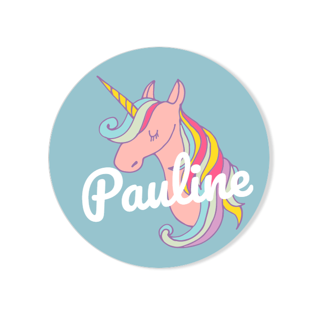 Badge  personnaliser - Licorne Rainbow 