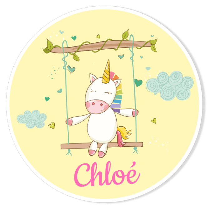 Fotocroc rond  personnaliser - Licorne Baby 