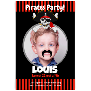 Invitation à personnaliser - Pirate Party Photo