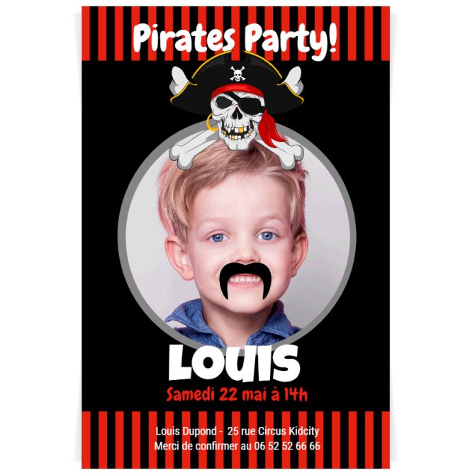 Invitation  personnaliser - Pirate Party Photo 