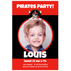Invitation  personnaliser - Pirate Party Photo. n1