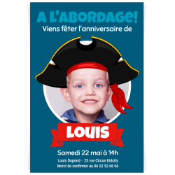 Invitation  personnaliser - Pirate Party Photo. n2
