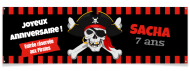 Bannière à personnaliser - Pirate Tête de Mort