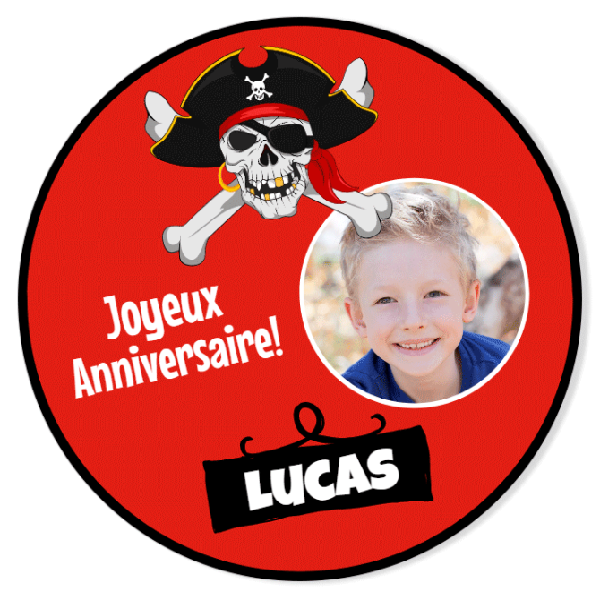 Fotocroc rond  personnaliser - Pirate Party Photo 