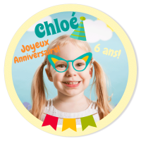 Fotocroc rond  personnaliser - Photo Booth Fille