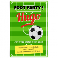 Invitation  personnaliser - Terrain de Foot