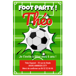 Invitation  personnaliser - Terrain de Foot. n1