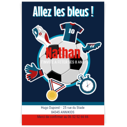 Invitation  personnaliser - Foot Allez les Bleus. n1