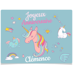 Fotocroc rectangle  personnaliser - Licorne Rainbow. n1