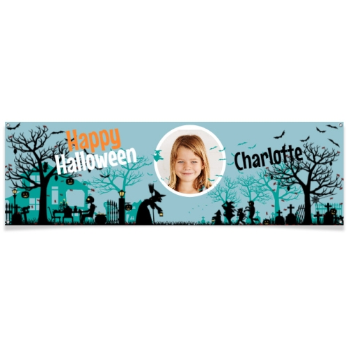 Bannire  personnaliser - Halloween Silhouette Photo 
