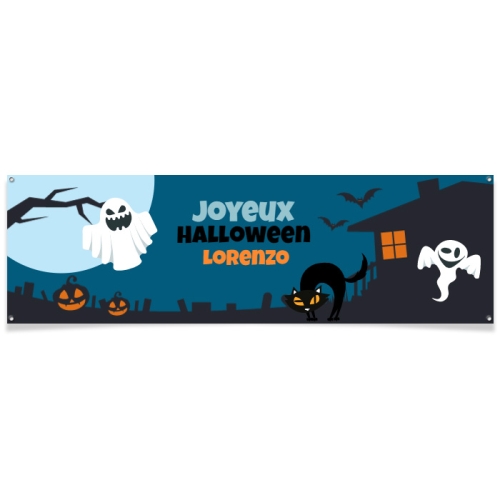 Bannière à personnaliser - Halloween Maison Hantée 