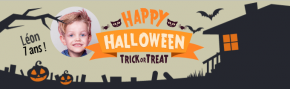 Bannière à personnaliser - Halloween Maison Hantée Photo