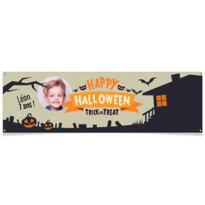Bannière à personnaliser - Halloween Maison Hantée Photo