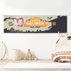 Bannire  personnaliser - Halloween Maison Hante Photo. n1