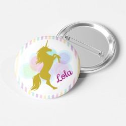 Badge  personnaliser - Licorne Or. n1