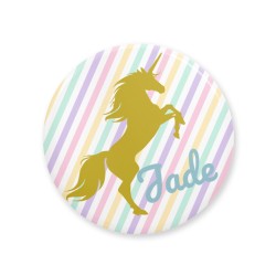 Badge  personnaliser - Licorne Or. n2