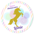 Fotocroc rond  personnaliser - Licorne Or Nuages