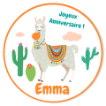 Fotocroc rond  personnaliser - Lama Blanc