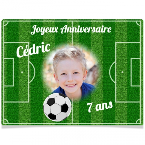 Fotocroc Rectangle A Personnaliser Terrain De Foot Photo Pour L Anniversaire De Votre Enfant Annikids